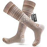 OutdoorMaster Merino Wool Ski Socks for Men & Women, Unisex Thermal Winter Warm Snowboarding Socks for Cold Weather