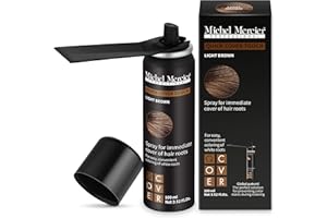 Michel Mercier Hair Root Touch Up Spray with Unique Applicator, Protects Hairline and Scalp Health, Fast and Easy Grey Hair Cover Up Concealer for Women and Men, Instant Gray Coverage (Light Brown)