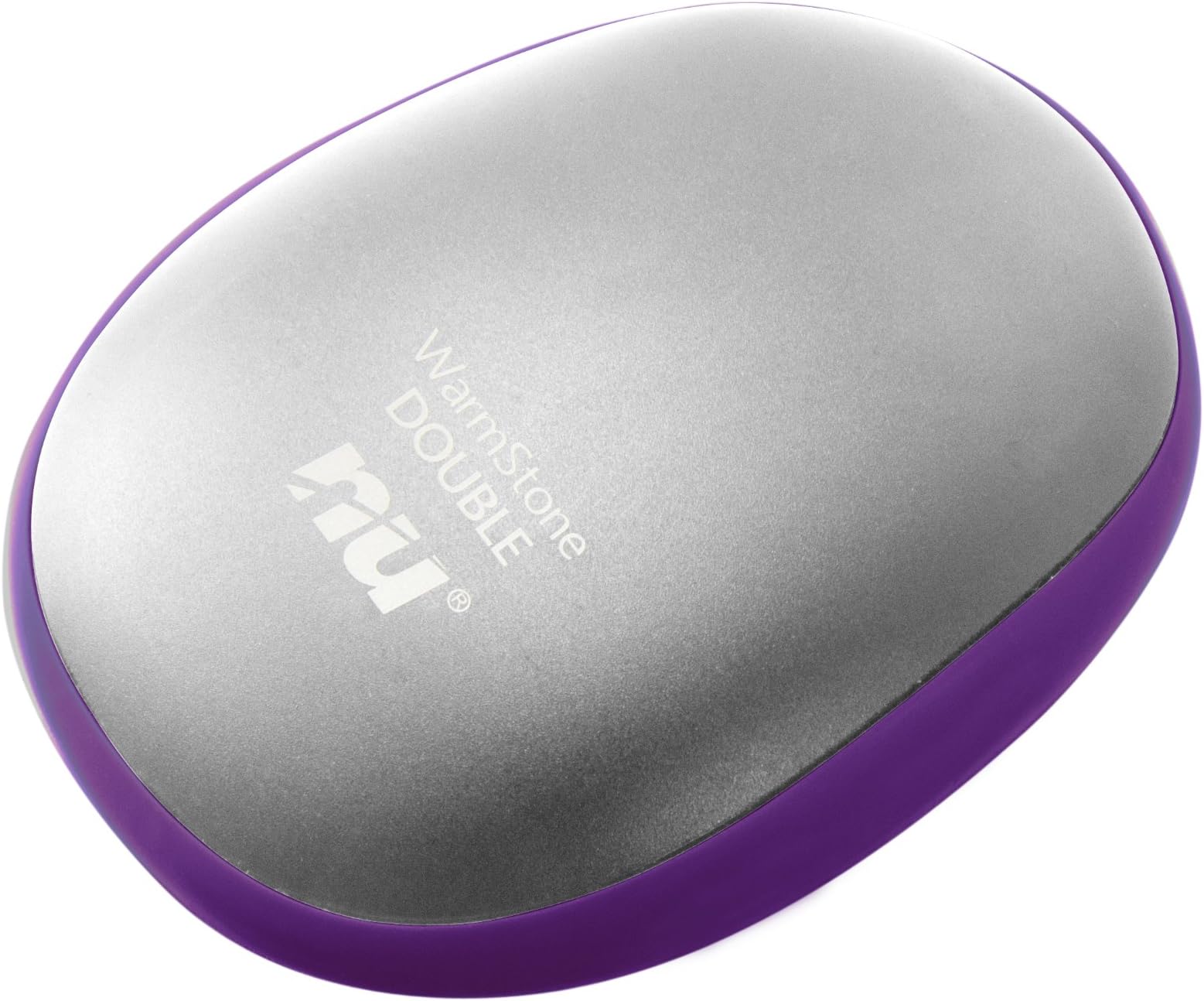 NU Technology Warm Stone Pocket Heater with Negative Ions and 3600 mAh Portable Power Bank for Mobile Devices (Sliver/Purple)
