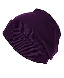 RufnTop Thick Plain Knit Beanie Slouchy Cuff