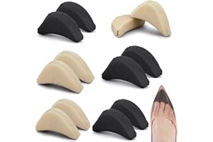 Shoe Filler Insole, 6Pairs Shoe Inserts for Women Men, Breathable Soft Foam Toe Filler, Shoe Fitters, Black and Beige