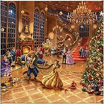 Thomas Kinkade作品　美女と野獣　2023年クリスマス限定作品　新品 Amazon.com: Thomas Kinkade Disney Beauty and The Beast