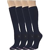 Dr. Motion 4 Pairs Graduated Compression Knee-hi Women's Socks (Navy)