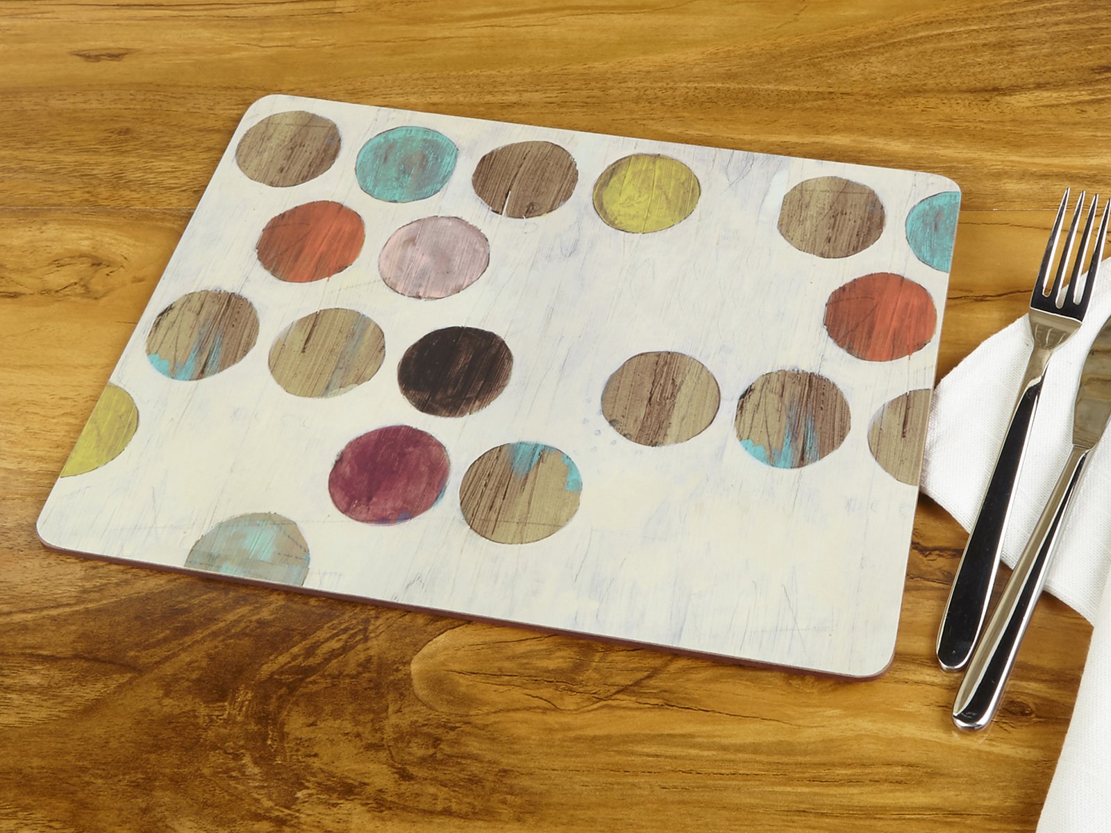 Creative Tops "Retro Spot" Premium 6Piece Set of CorkBacked Placemats