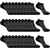 EverKnits 30 Pairs Lightweight Ankle Socks Men/Women - Breathable Bulk Thin Low Cut Socks Value Pack