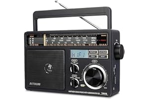 Retekess TR618 AM FM Radio Plug in Wall, Portable Shortwave Radios, Support SD, Micro SD and USB Flash Drive, AM FM Radios with Best Reception for Home Kitchen or Drive in