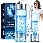 feknunc Hydrogen Water Bottle Generator, Portable Rechargeable Hydrogen Water, Hydrogen Water Ionizer Machine, with SPE/PEM Technology, for Home Office Travel Fitness Drinking