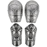 LIOOBO Children's Cosplay Shoulder Armor Toy Armour for Boys 1 Set Roman Costume Shoulder Pad Arm Plate Guard Silver