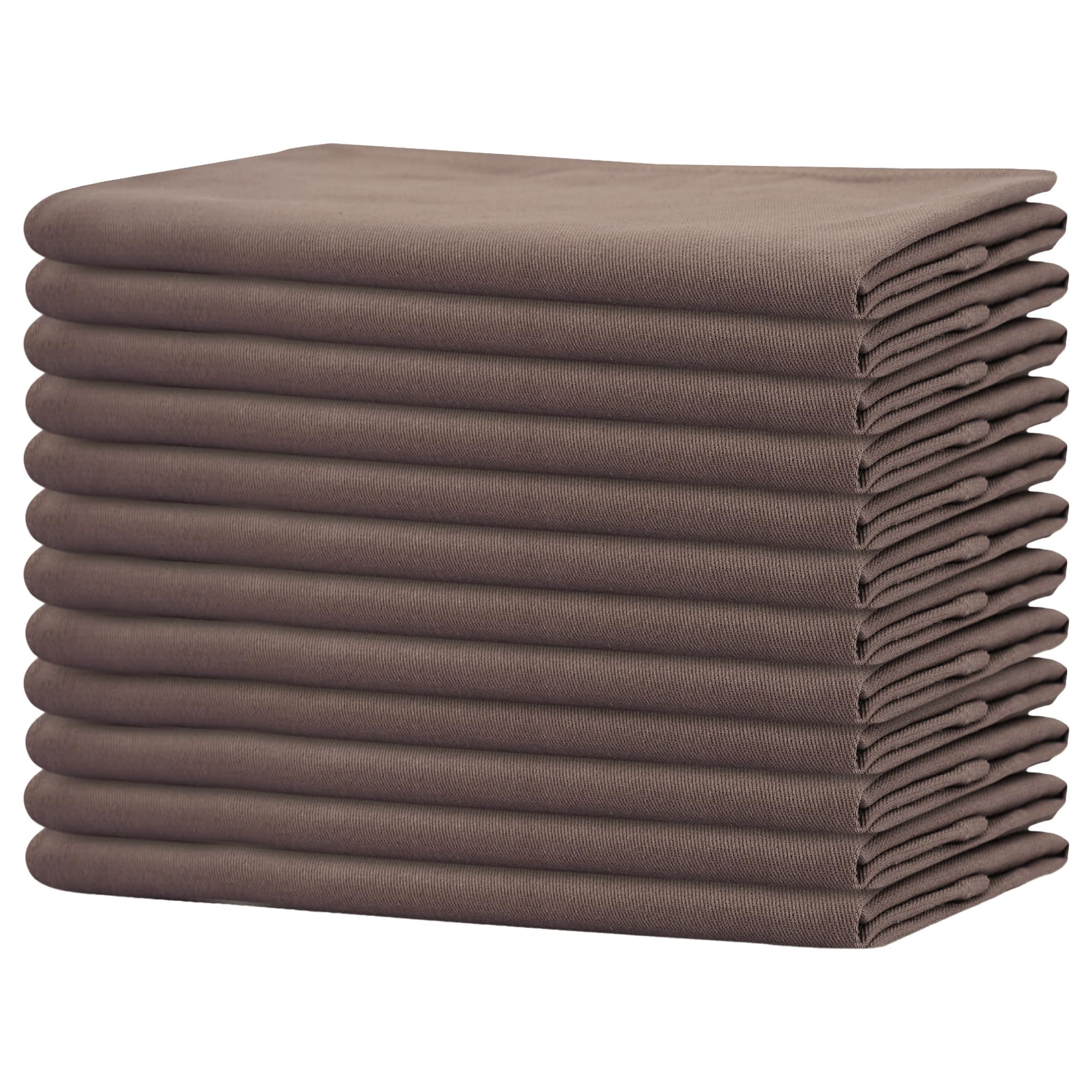 Sweet Needle - Pack of 12-100% Cotton Oversized Dinner Christmas Napkins 45 CM x 45 CM (18 IN x 18 IN), Stone - Heavy weight fabric for daily use with Mitered corners finish, Stone