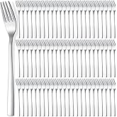 Minatee 100 Pieces Dinner Forks Bulk Set 8 Inches Stainless Steel Metal Forks Silverware Flatware Mirror Polished Salad Cutlery for Home Kitchen Restaurant Eating Silverware Utensils