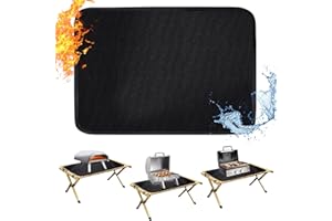 Apipi 24 x 31in Fireproof Grill Mat for Outdoor Grill - 2mm Thickened Heat Resistant Mat for Countertop, Easy to Clean & Waterproof & Oil Proof for Protecting Prep BBQ Table