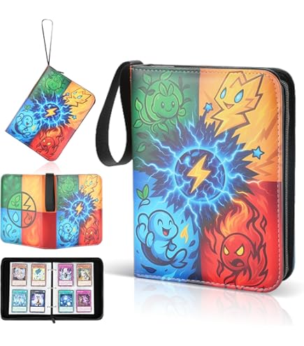 Burbuja Mint Green Card Binder, 4 Pockets Trading Card Binder, Portable Card Albums Fits 400 Cards with 50 Removable Sleeves for Sport Cards Game Cards : Toys & Games