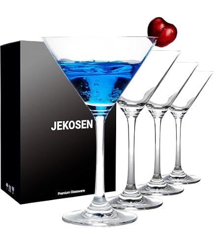 Gnimihz Martini Glasses Set Of 4 - 9 Oz Handmade Crystal Cocktail Glasses, Lead-Free, 7.1 Inches Tall, For Martinis, Cosmopolitans, Gifts - View #6