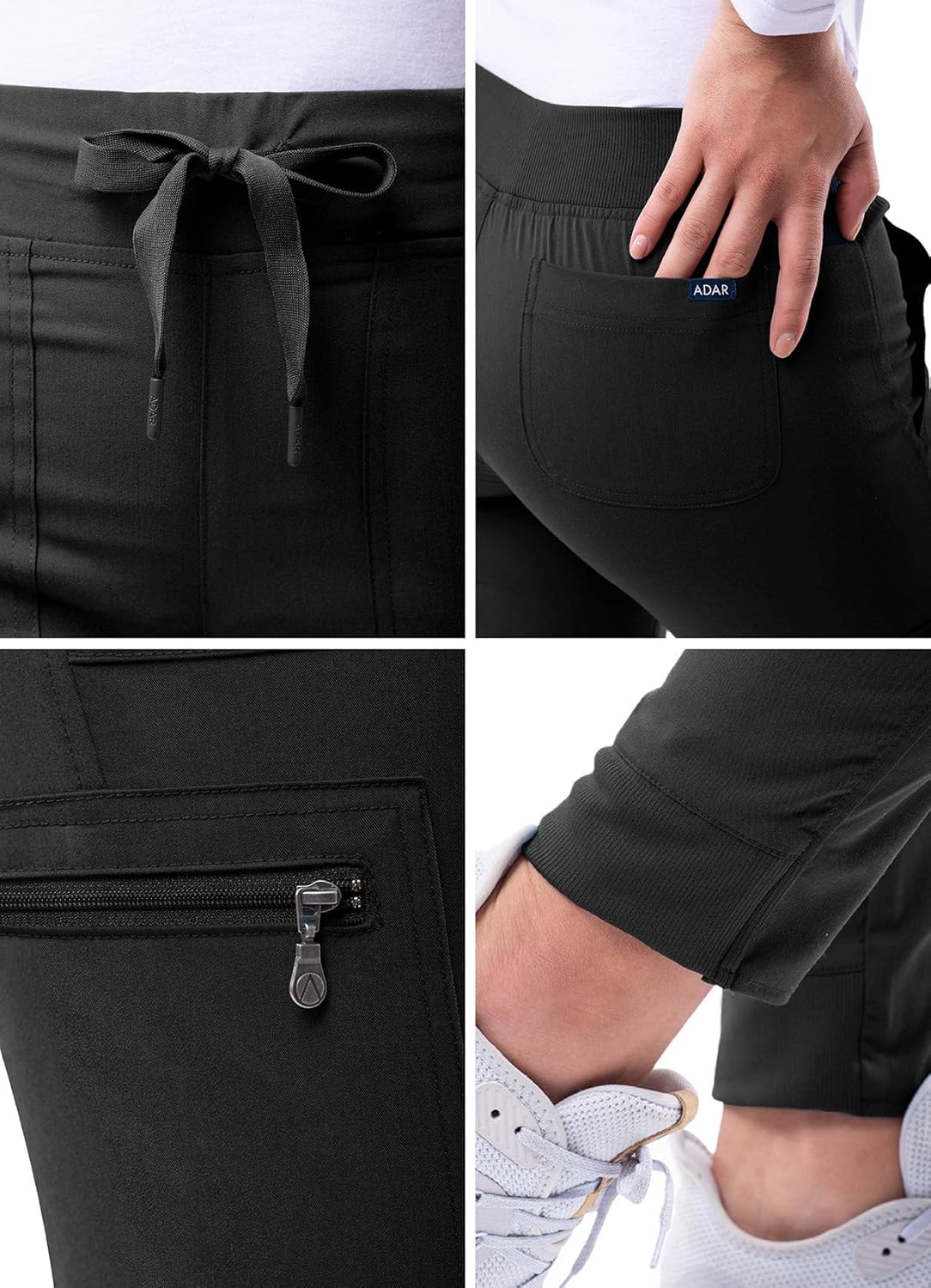 Adar Pro Scrubs for Women - Ultimate Yoga Jogger Scrub Pants: Clothing