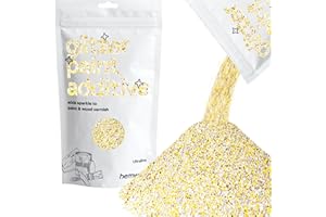 Hemway Glitter Paint Additive Glitter Crystals for Acrylic Paint, Interior & Exterior Walls, Wood, Varnish, Furniture, Matte, Gloss, Satin, Silk - 100g / 3.5oz - Gold Silver