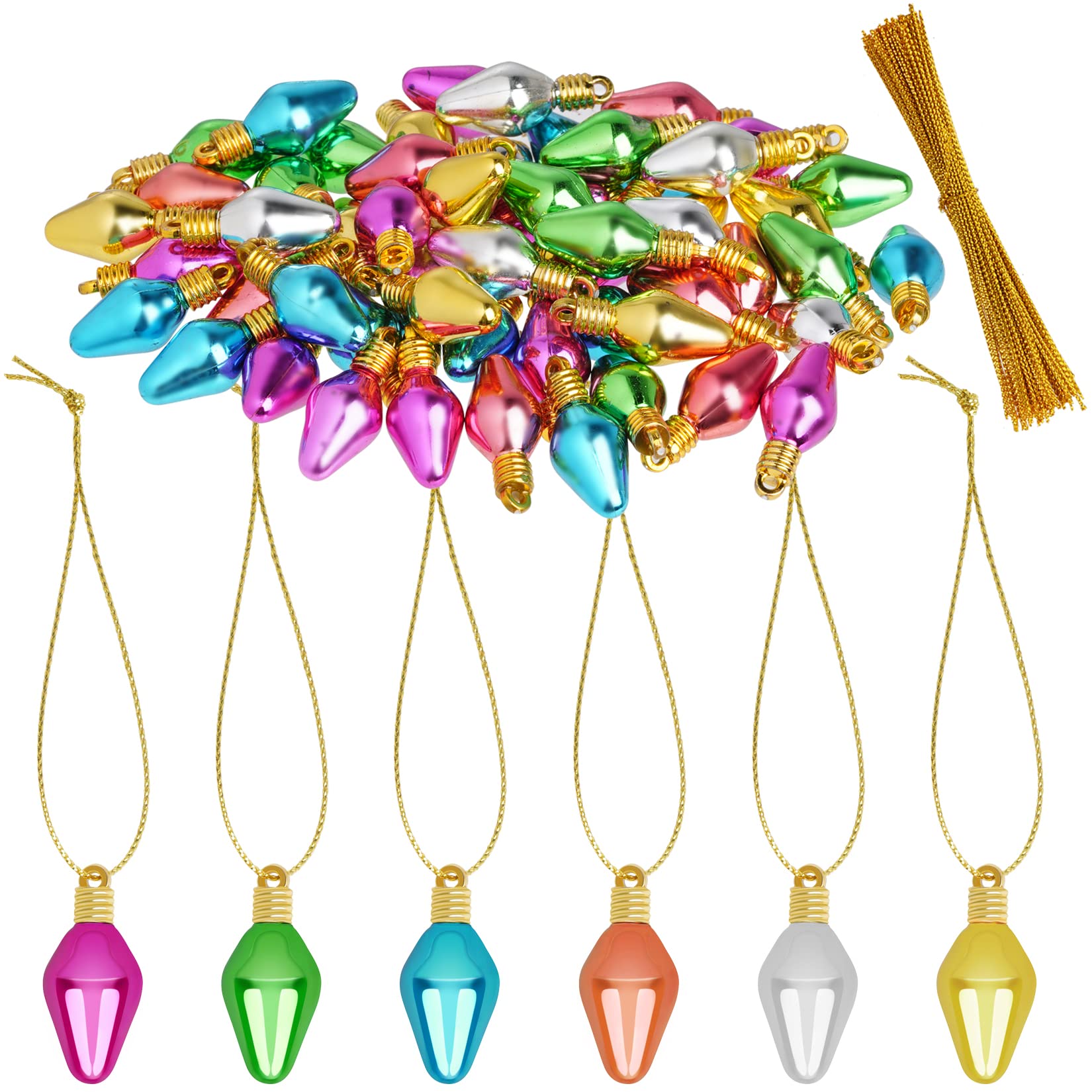 Photo 1 of 100 Pieces Christmas Balls Ornaments Plastic Bulb Beads Shatterproof Hanging Balls Colorful Christmas Tree Pendant Ornaments Holiday Party Decoration