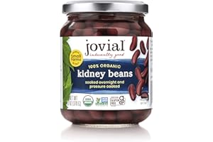 Jovial 100% Organic Kidney Beans - Kidney Beans, Organic Kidney Beans, No Saturated Fat, Gluten Free, Recyclable Glass, Great Source of Fiber, No Additives or Preservatives, Product of Italy - 13 Oz
