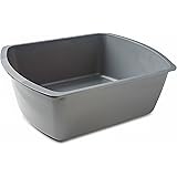 Wash Basins – Rectangular Plastic Hospital Bedside Soaking Tub [1 Pack] Small 7 Quart Graduated Bucket - Portable Washbasin f
