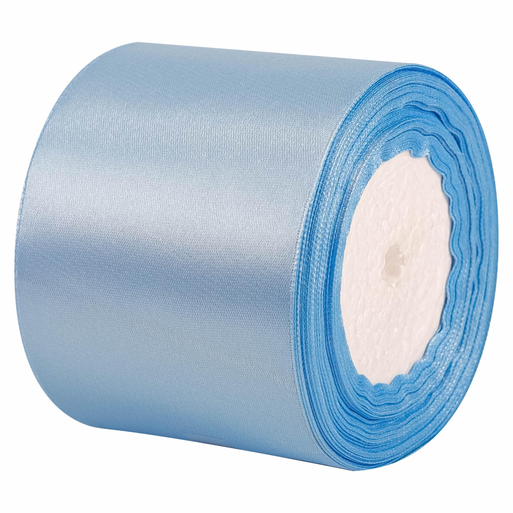 75mm Wide Blue Solid Satin Ribbon for Gift Wrapping 22M,Silk Thick Ribbons Polyester Ribbon 75mm for Christmas Day Decorative Ribbon, Gift Wrapping Ribbons for Crafting, Wedding Party Decoration