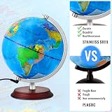 TTKTK Illuminated World Globe with Wooden Stand USB LED Educational Gift view 7