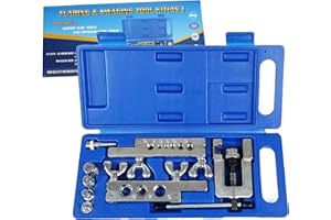 Prima Causa HVAC Flaring and Swaging Tool Kit Flares Soft Refrigeration Copper Pipe with Tubing Cutter & Ratchet Wrench
