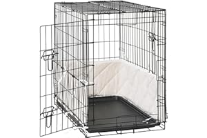Yxzhyaba Apricot Dog Crate Bumpers, Training Pads, Wire Cage, Foldable, Black, 48"X30"X14"
