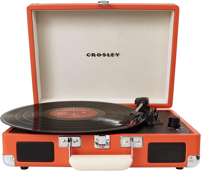 Crosley Cruiser Briefcase Style Three Speed Portable Vinyl Turntable with BuiltIn Stereo