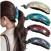 Mistofu Banana Clip for Women 4 Pcs French Curved Hair Clip No Slip Strong Grip Comfortable Hold - Barrettes for Thick Medium Hair- Flat hair clips for thick hair