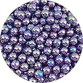 Jmassyang 400 Pieces 8mm Glossy Pearl Beads AB Color Round Plastic Acrylic Spacer Crafts Bead for DIY Necklaces Bracelets Earrings Jewelry Making Bead Curtains Home Decoration(Deep Purple AB)
