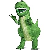 Rex Inflatable Costume for Kids, Official Disney Toy Story Inflatable T Rex Costume with Fan, Child Size Up to 7-8