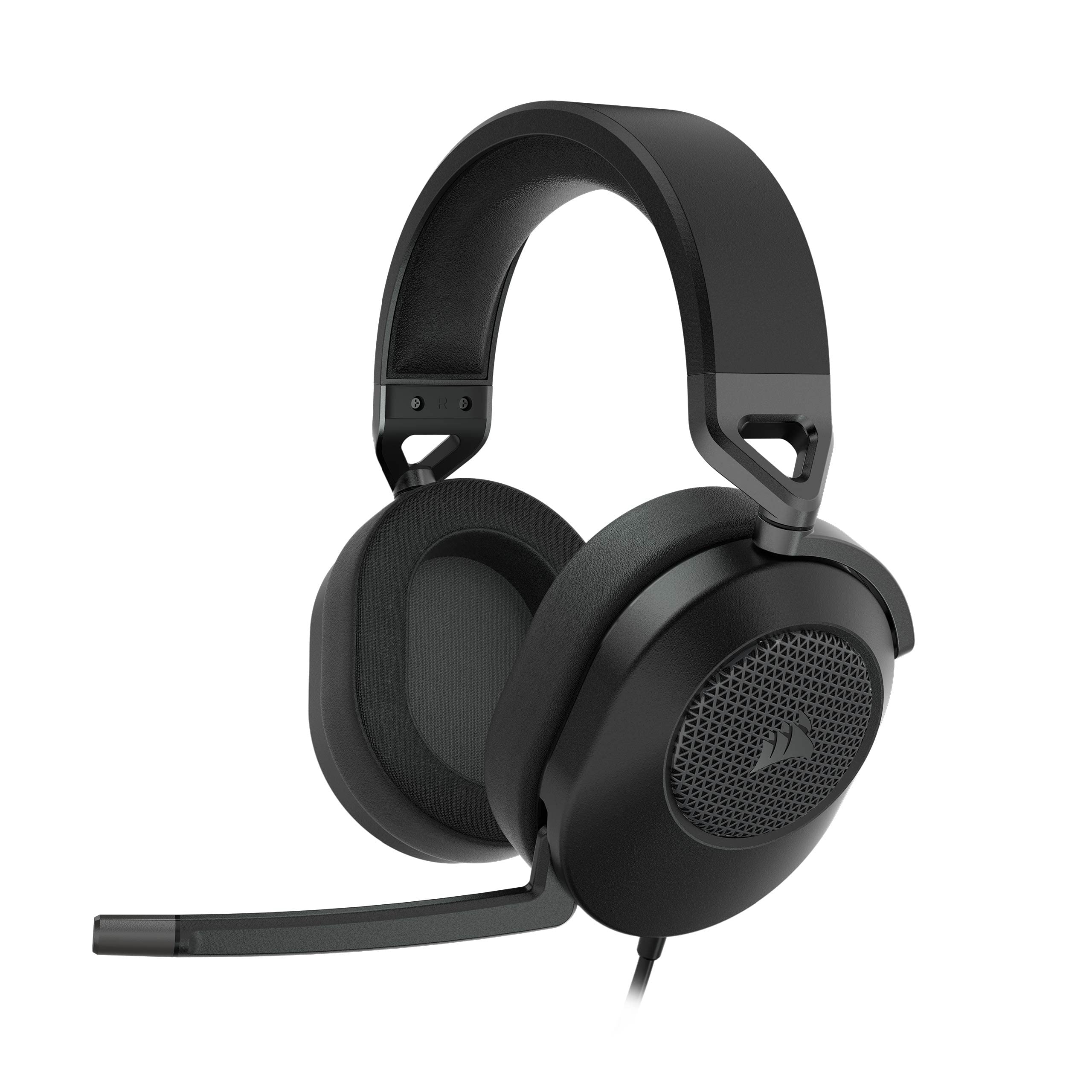 Corsair HS65 Surround Gaming-Headset (Kunstleder-Ohrmuscheln aus Memory-Schaumstoff, Dolby Audio 7.1-Surround-Sound auf PC, Mac, SonarWorks SoundID, Multi-Plattform-Kompatibilität) Karbon, Schwarz