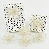 HUIHUANG Curly Bows for Gift Wrapping Self Adhesive Christmas Gift Bows Metallic Gold Burst Curly Ribbon Bows for Presents, Treat Bags, Party Favors, Wedding Bridal Shower -5 inch x 6 Counts