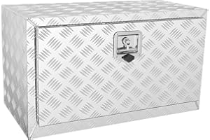 VEVOR Underbody Truck Box, 30"×17"×18" Pickup Storage Box, Heavy Duty Aluminum Diamond Plate Tool Box with Lock and Keys, Wat