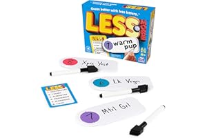 SPIN MASTER GAMES Less is More, Party Board Game Fun Word Letter Card Game Funny Gift Toy Living Room Family Game Night, for Adults, Teens, and Kids Ages 8 and up