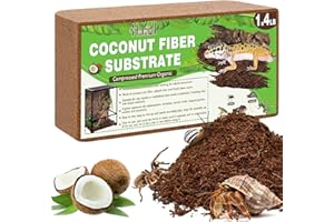 Halatool 1.4LB Coconut Fiber Substrate for Reptile Bedding Natural Coconut Husk Substrate for Snake Tarantula Enclosure Tortoises Habitat Spider Leopard Gecko Tank, Fill 2.1 Gallon Terrarium