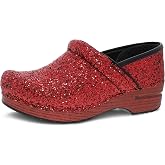 Dansko Professional Glitter Slip-On Clogs for Women | Rocker Sole and Arch Support for Comfort &ndash; Shiny and Stylish Glitter Uppers