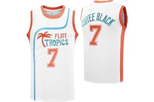 MESOSPERO Flint Tropics Jackie Moon #33 Coffee Black #7 Semi Pro 90s Hip Hop Clothes for Party Men Basketball Jersey Green White