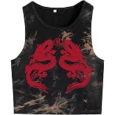 Avanova Women's Graphic Print Crop Tank Top - Sleeveless, Round Neck, Casual Summer Shirt