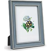 Sonefreiy 5x7 Picture Frame, Blue Seaside Vintage Retro 5 x 7 Photo Frame Desk and Wall Hanging Gift for Mom Grandma Father Family Friends Wedding
