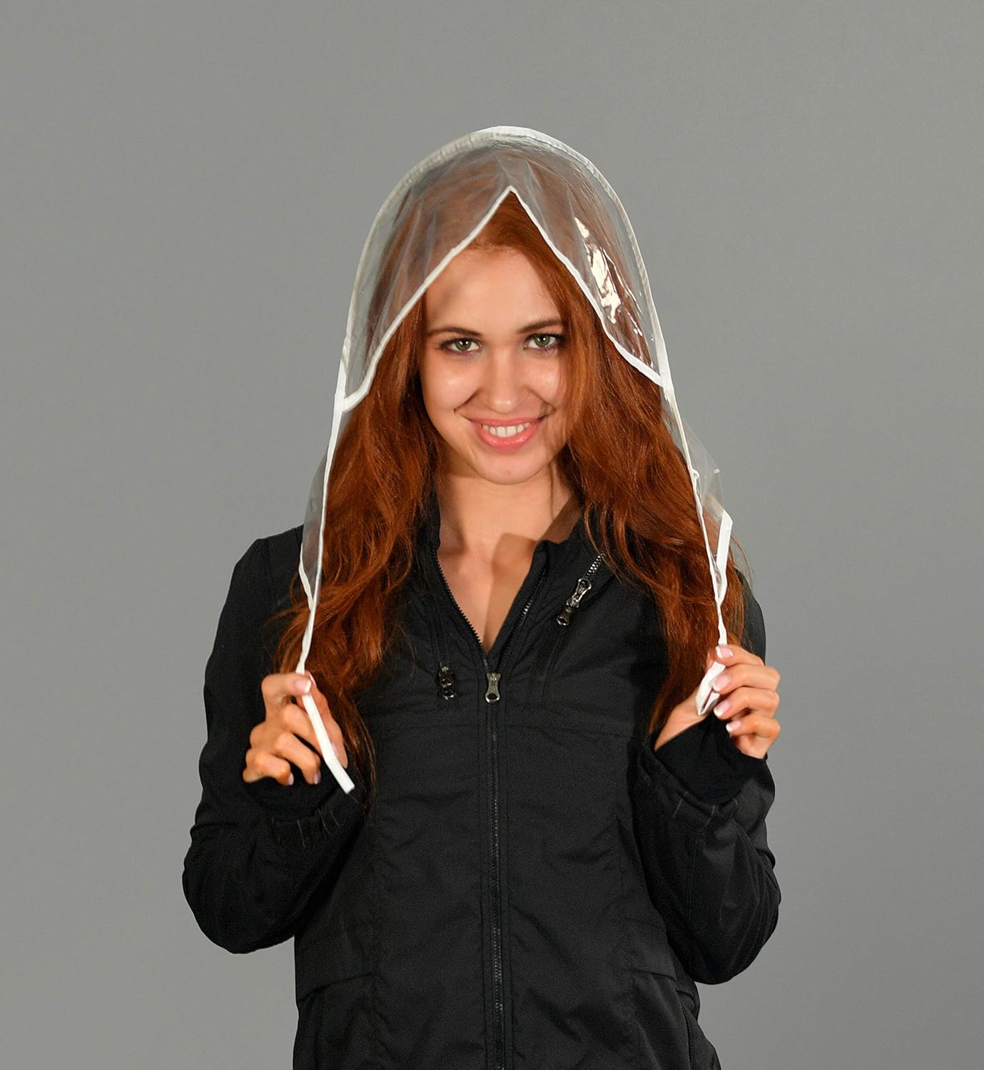 Home-X Set of 6 Pocket Rain Hats | Waterproof Clear Bonnet Head Scarf at  Women’s Clothing store