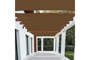 Patio Paradise 8' x 8' Sun Shade Sail Rectangle Canopy Patio Cover Sunlight Block Awning Heavy Duty Commercial Grade for Backyard Lawn Garden Outdoor Activities, Brown