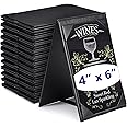 Gerrii Leatherette Table Tents Black PU Leather Menu Covers Bulk Double Sided Frame Sign Holders 2 Side Drink Dessert Menu Folders for Restaurant Coffee Cafe Bar Wedding Supplies(12 Pack,4 x 6 Inch)