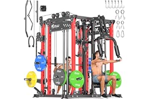 XGSW XINGESIWR Power Cage,1600lbs Multi-Function Power Rack with Adjustable Cable Crossover System and More Training Attachment, Weight Cage for Home Gym