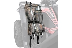 KEMIMOTO ATV Fender Bag, 130% Larger Water-resistance Rear Storage Bags With Drink Holder, Detachable ATV Gear Bag Compatible with Polaris Sportsman Scrambler FourTrax Can Am Grizzly Cfmoto Kawasaki