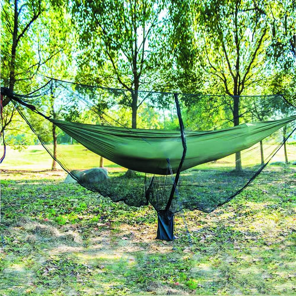 Hammock Net Camping Net Fits for All Camping Hammocks, Polyester Netting for 360 Degree Protection and Double Sided Zipper for Easy Access: Sports & Outdoors