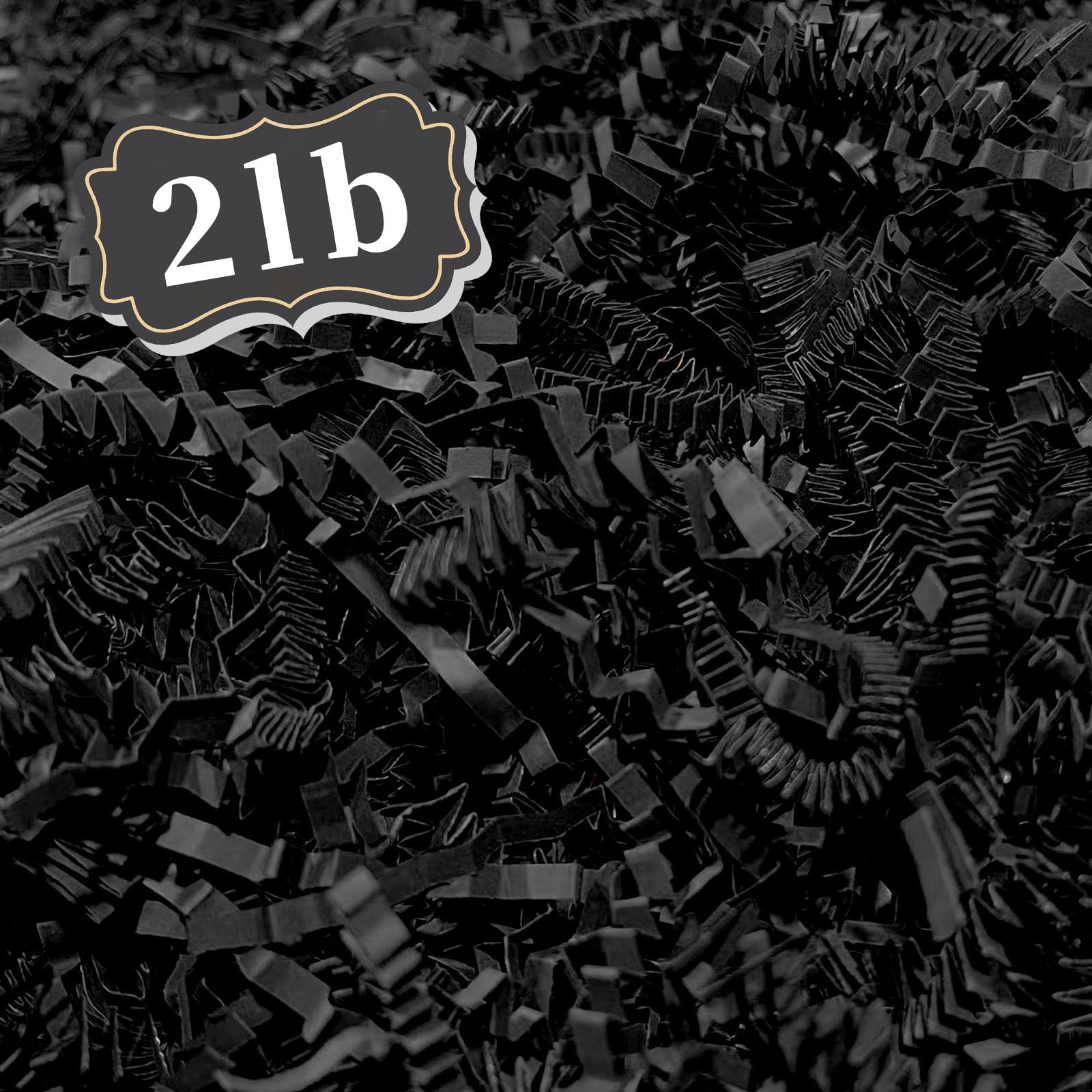 ZEBMOON 2 LB Black Crinkle Cut Paper Shred Filler