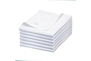 WHITEWRAP Flour Sack Kitchen Towels |Cotton Blank Towel | Tea Towel Crafting Embroidery for Easter|Flat Thick Absorbent Quick Dry | Baking Bread Proofing Linen Cover,WashableSet of 6, 28 x 28 Inch ,White