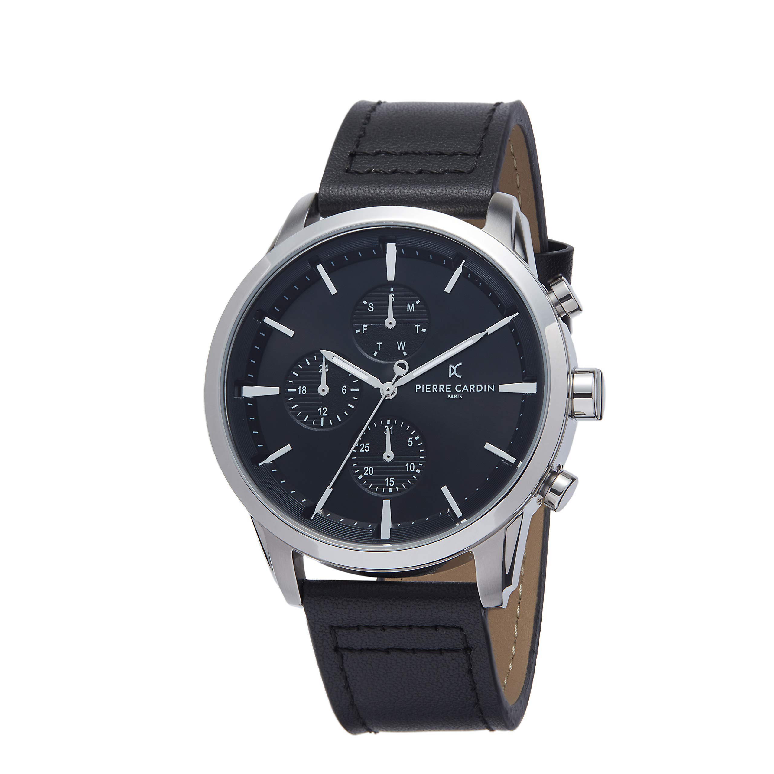 Pierre Cardin Men's Multi Dial Quartz Watch with Leather Strap PC902741F102