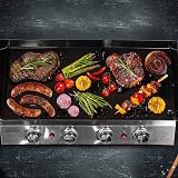 Dellonda 4 Burner Portable Gas Plancha 10kW BBQ Griddle DG23 Stainless view 9