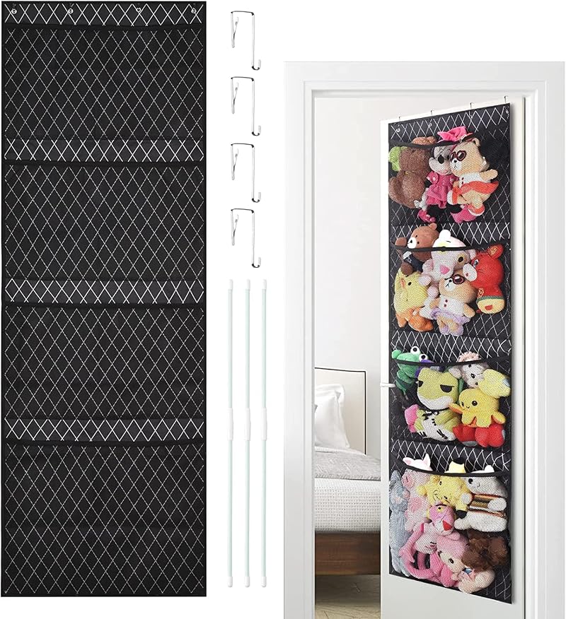 VISATOR Over Door Teddy Hammock Storage Net 66x23 inch Organizer